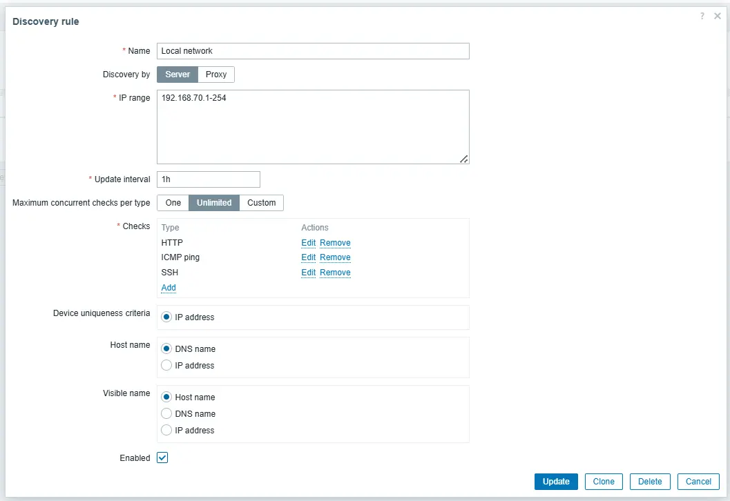 Discovery rule with custom checks